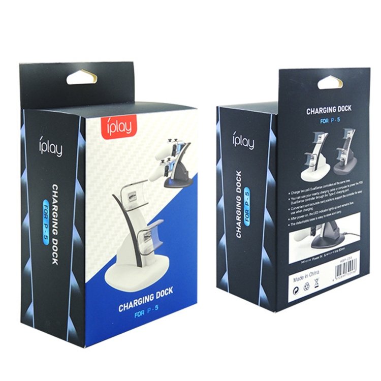 iplay HBP-253 For PS5 Game Wireless Handle Double Charging Base Placement Bracket, HBP-253 (White...