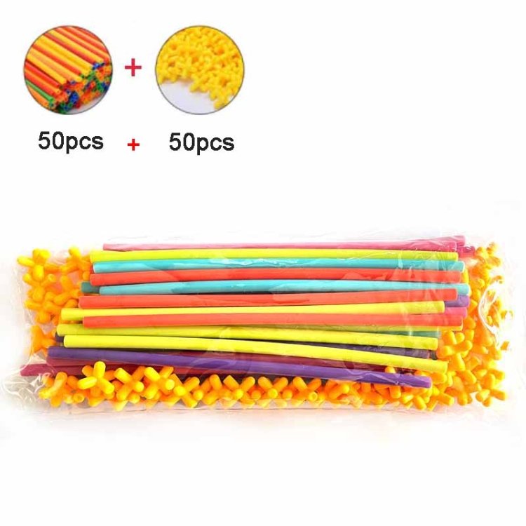 DIY Plastic 4D Straw Building Blocks Joint Funny Development Toys… DIY Plastic 4D Straw Building Blocks Joint Funny Development Toys…