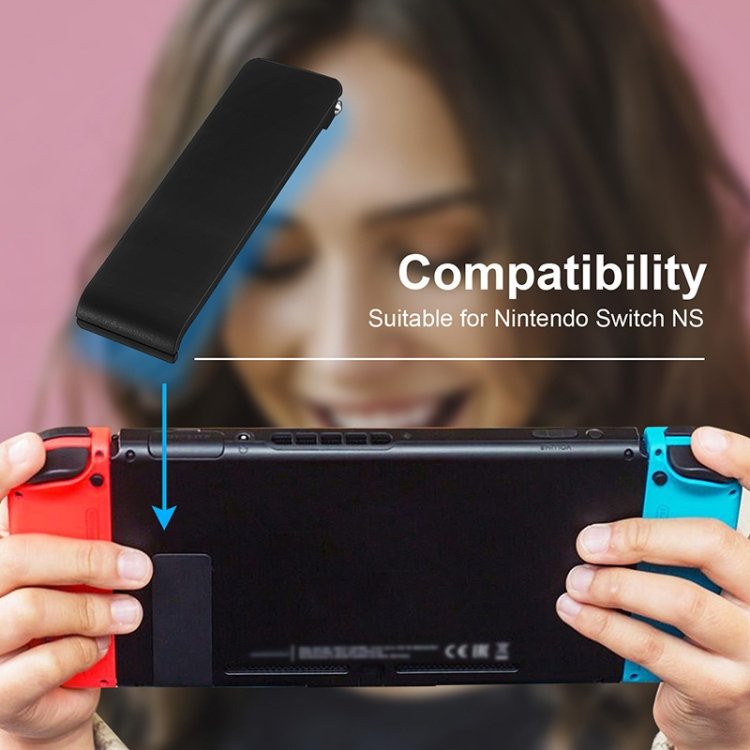 For Nintendo Switch Console 2pcs Replacement Kickstand Back Shell Holder, Transparent White, Blac...