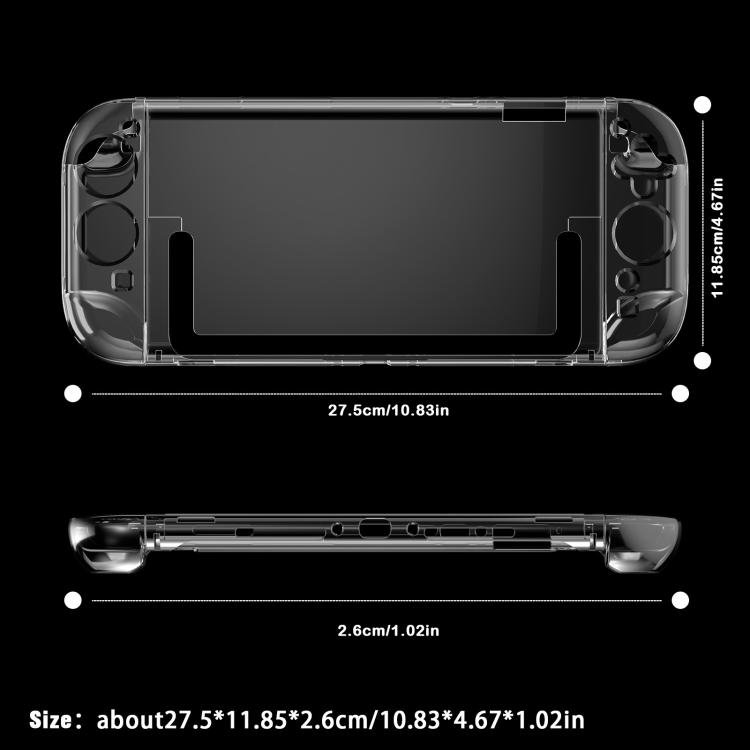 For Nintendo Switch 2 Crystal Shell Case Split Gamepad Transparent Protective Cover