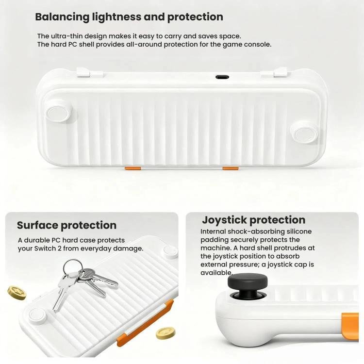 Hard Shell Storage Case for Nintendo Switch 2 Frosted Translucent Anti-Pressure Joystick Design