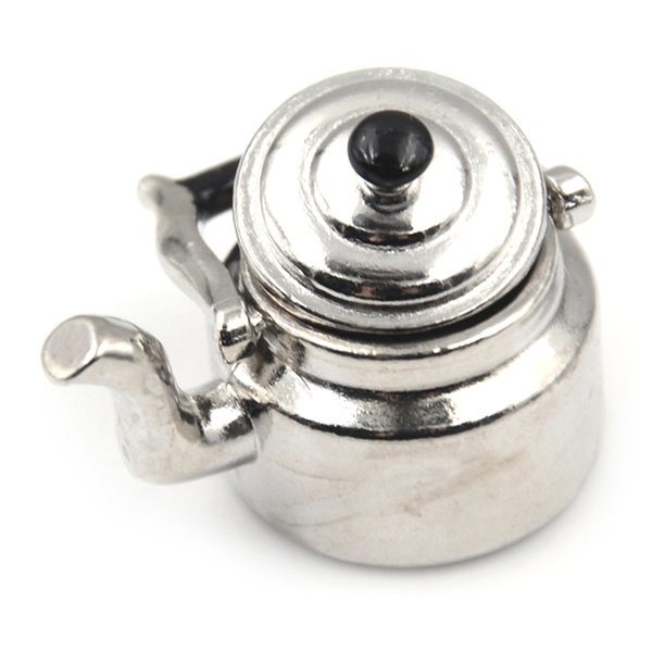 Dollhouse Miniature Metal Tea Kettle Pot Classic Pretend Play Furniture Toys for Kitchen Accessory Dollhouse Miniature Metal Tea Kettle Pot Classic Pretend Play Furniture Toys for Kitchen Accessory