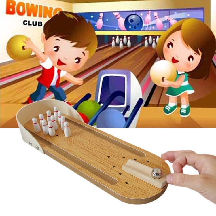 Tabletop Classic Desk Ball Toy Wooden Mini Bowling Game for Children and Adult, Size: 29.5 x 10cm Tabletop Classic Desk Ball Toy Wooden Mini Bowling Game for Children and Adult, Size: 29.5 x 10cm