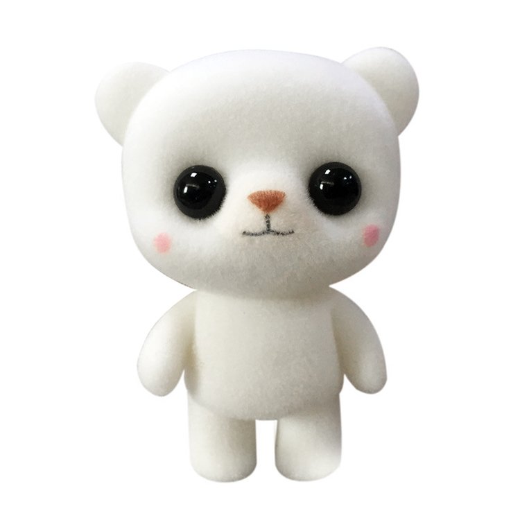 Little Cute PVC Flocking Animal Bear Dolls Creative Gift Kids Toy, Size: 5.5*…
