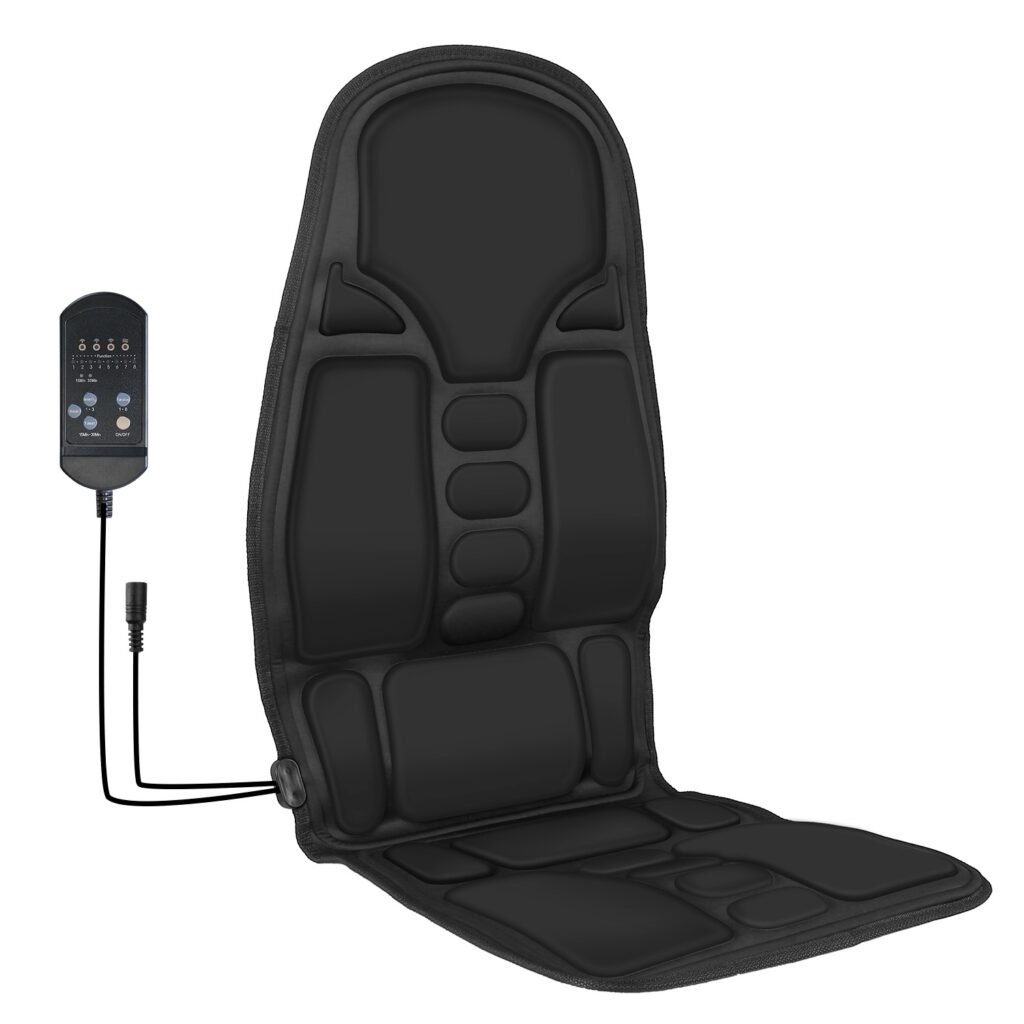 Back Massager Cushion Electric Massage Car Seat Cushion Chair Pad w/ Heating Function 8 Vibration Modes 3 Intensity Levels Back Massager Cushion Electric Massage Car Seat Cushion Chair Pad w/ Heating Function 8 Vibration Modes 3 Intensity Levels