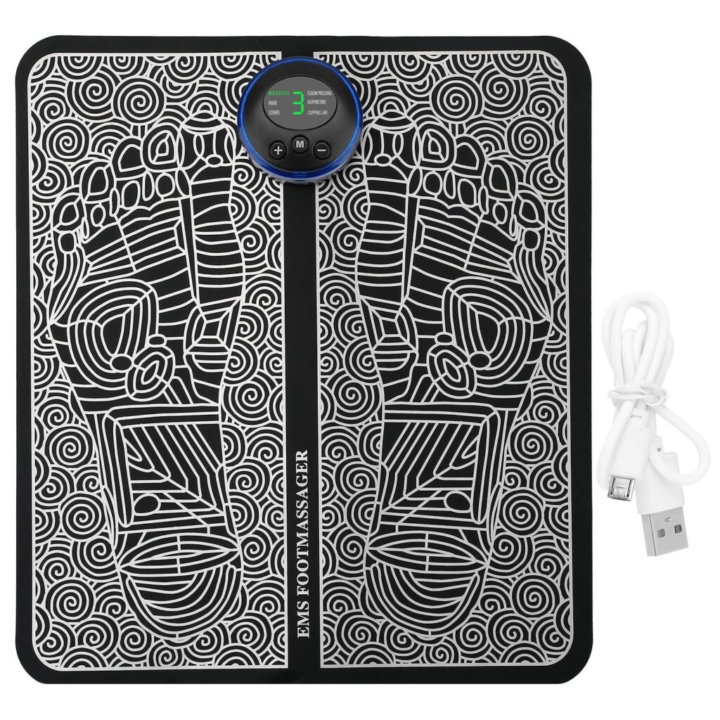 EMS Foot Massage Pad Electric Stimulator Massager Unit Rechargeable Leg Reshaping Muscle Pain Relax Massage Mat w/ 6 Modes 9 Intensity Levels EMS Foot Massage Pad Electric Stimulator Massager Unit Rechargeable Leg Reshaping Muscle Pain Relax Massage Mat w/ 6 Modes 9 Intensity Levels