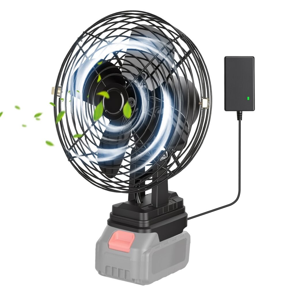 9.06In Portable Jobsite Fan Compatible with 21V Makita Battery Cordless Workshop Fan with 2 Speeds for Jobsite Garage Power Outages(Battery Not Includ 9.06In Portable Jobsite Fan Compatible with 21V Makita Battery Cordless Workshop Fan with 2 Speeds for Jobsite Garage Power Outages(Battery Not Includ