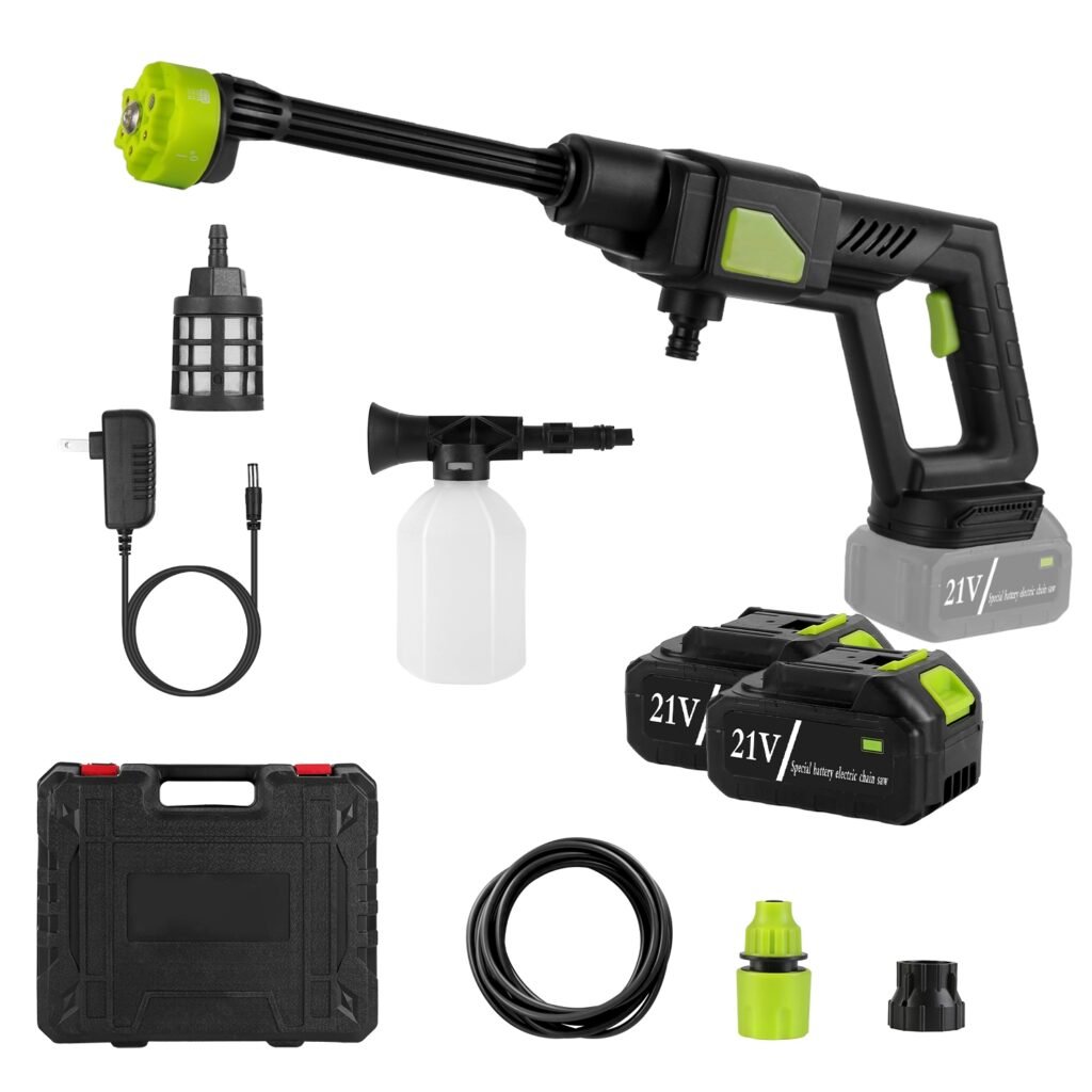 Cordless Pressure Washer Portable Electric Power Washer High Pressure Water Sprayer 435PSI Car Washer Cleaner with 6-in-1 Nozzle Foam Bottle Filter 15 Cordless Pressure Washer Portable Electric Power Washer High Pressure Water Sprayer 435PSI Car Washer Cleaner with 6-in-1 Nozzle Foam Bottle Filter 15